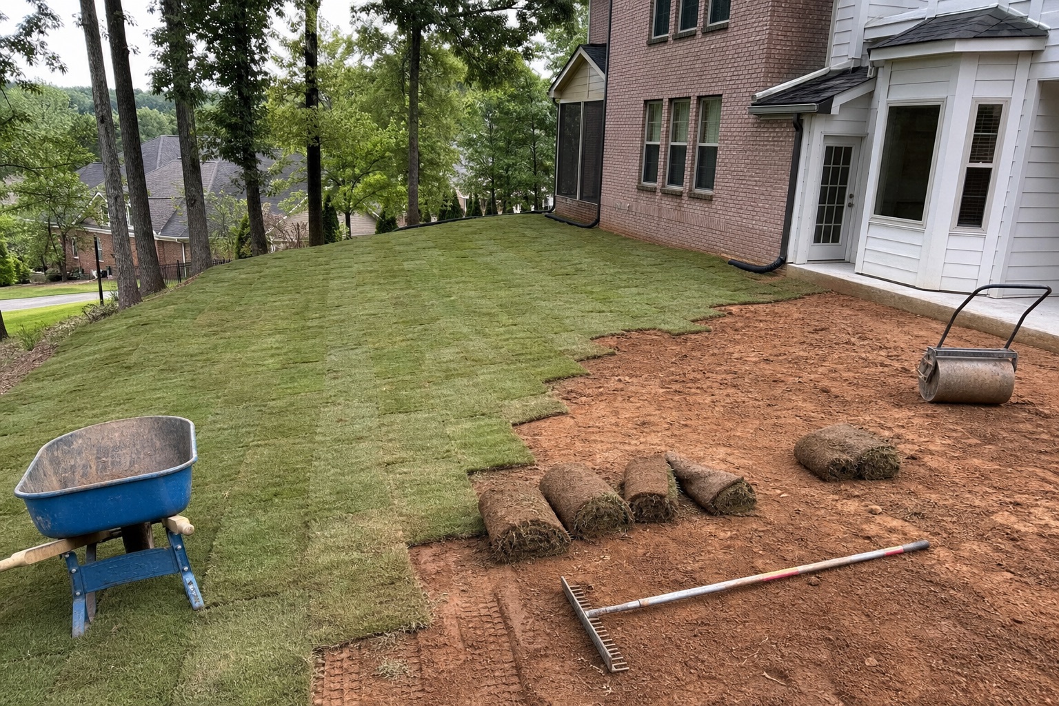 Sod and grading