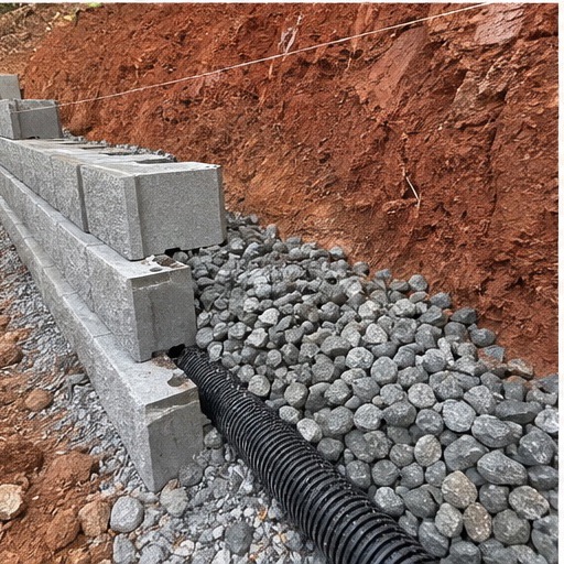 Six-stage retaining-wall project, step 4